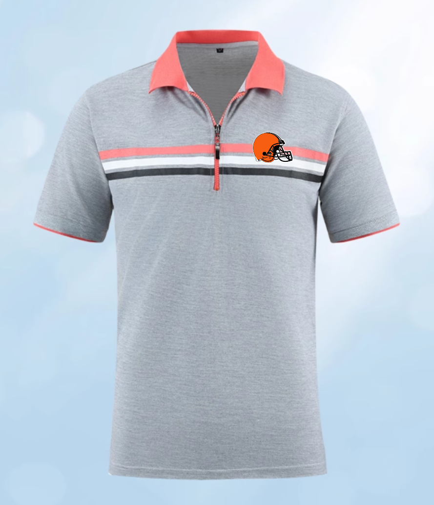 Cleveland Browns grey Men 2025 NFL polo T shirt